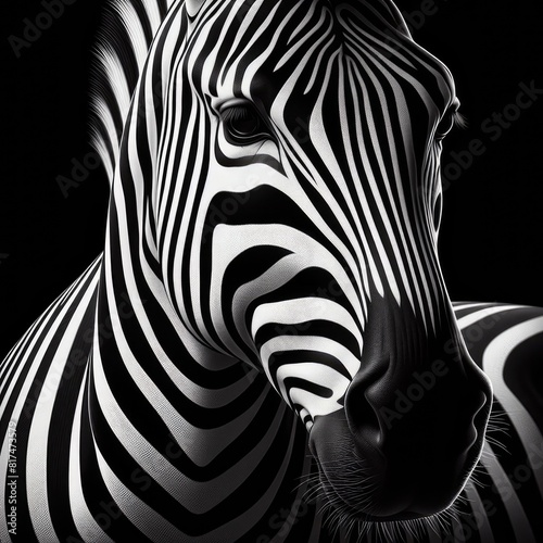 Black and White Zebra Illustration