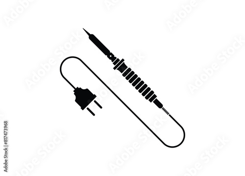Solder tool. Simple illustration in black and white. photo