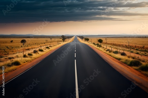 Sunset Journey  Roads  highways and skies merge into the Australian desert landscape.