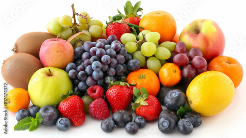 Fruits isolated on white background. © Pataradon AI isolate