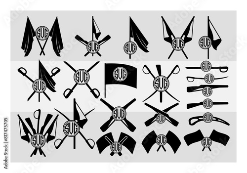 Color Guard Circle Monogram Svg Silhouette, Color Guard Flags Svg, Marching Band Svg, Band Family Svg, Color Guard Rifle Png, Dxf, Eps, Svg, Vector, Cricut, Circle Monogram