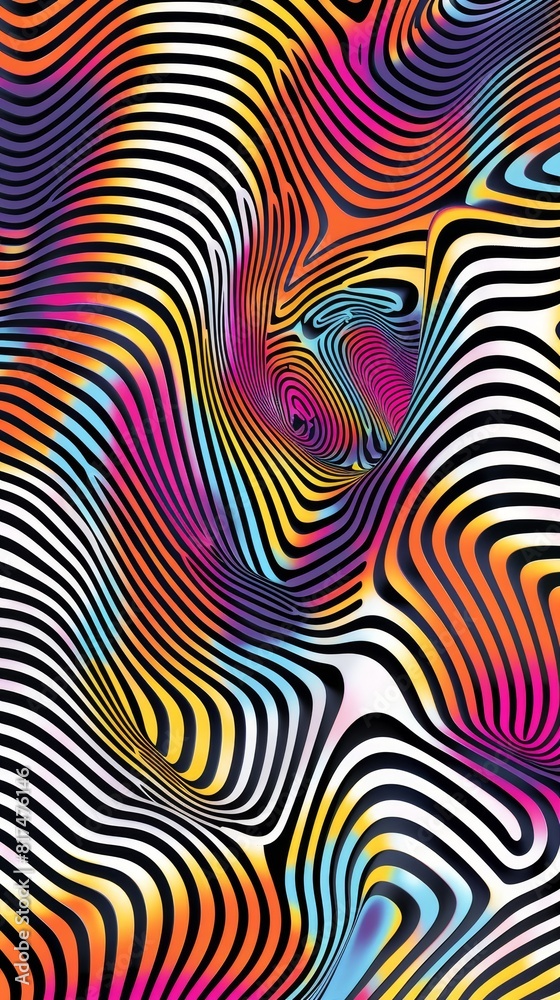 Optical illusion background with holographic colors and stripes Optical illusion background with holographic colors and stripes