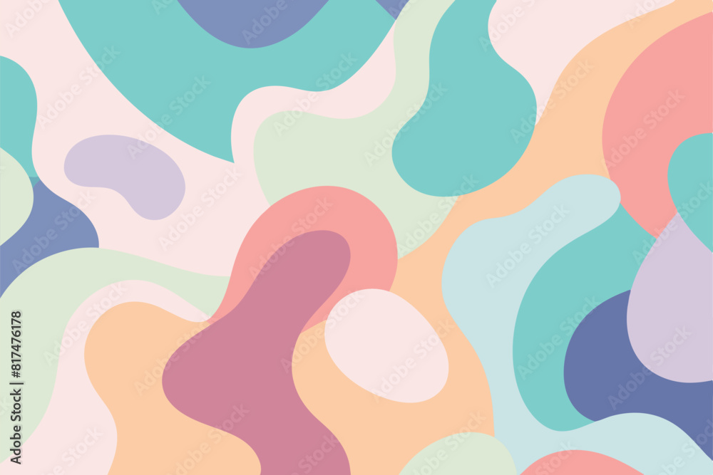 Form vector patterns design in cute pastel tones
