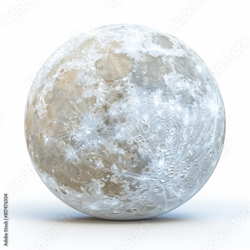 Moon isolated on white background.