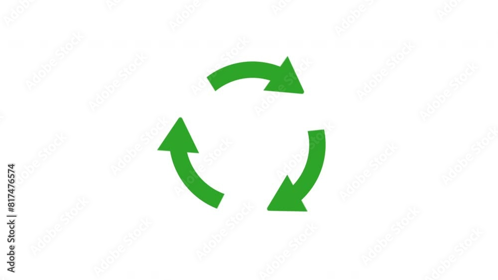 Three green arrows rotating animation motion graphics white background Three green arrows rotating animation motion graphics white background