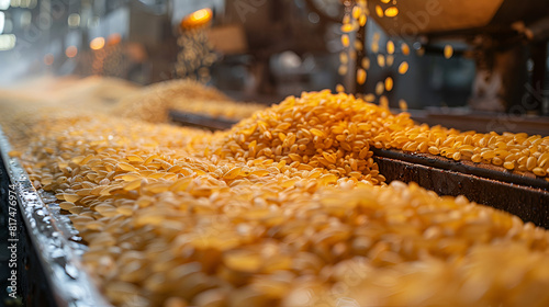 close up of a table with straw  Close Up of the Rice Processing Machinery