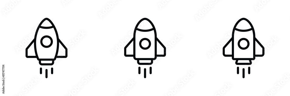 Rocket icons set. Space ship vector icon Rocket icons set. Space ship vector icon
