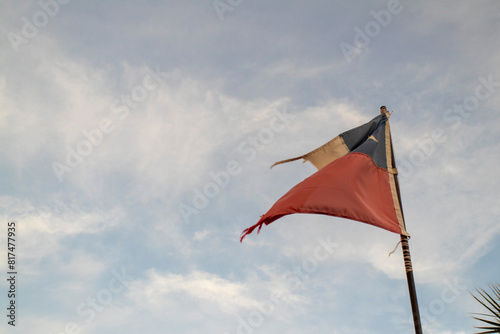 chilean flag on the wind