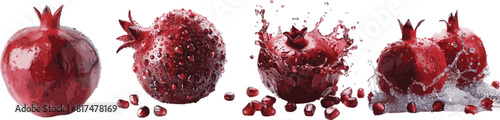 red blood splatter pomegranate isolated