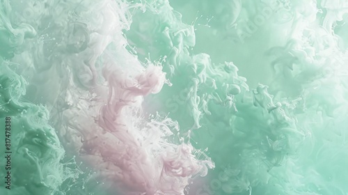 Ethereal Mint Green Mix Soft Pink Fantasy: an ethereal and enchanting, portrait-oriented backdrop in mint green mixed with soft pink