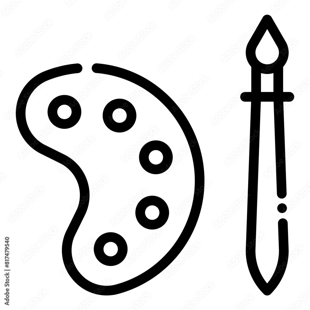 Painting Palette Icon in Line Style Painting Palette Icon in Line Style