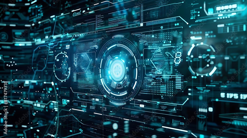 futuristic technology background with digital interface and hud futuristic technology background with digital interface and hud