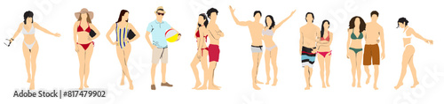 beach people collection  full isolated