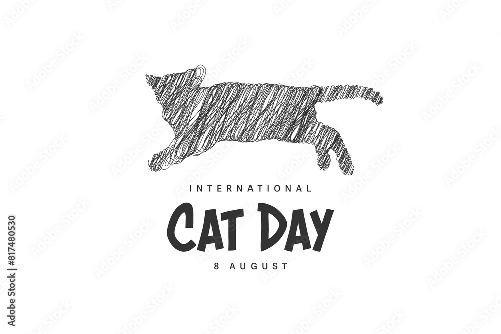 Fototapeta premium International cat day template design