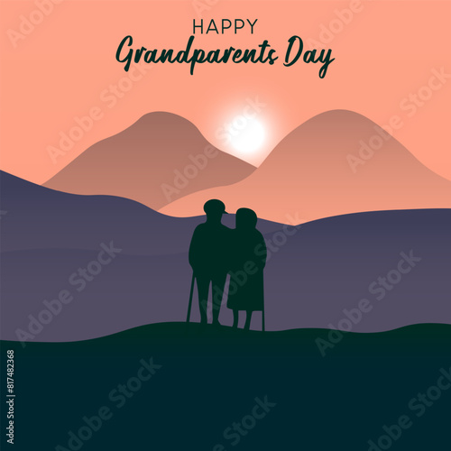 Grandparents day vector. Happy Grandparents day vector.