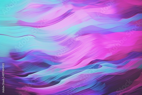 abstract purple, pink and mint green surreal mesh relief background with interlaced digital distorted motion glitch effect photo