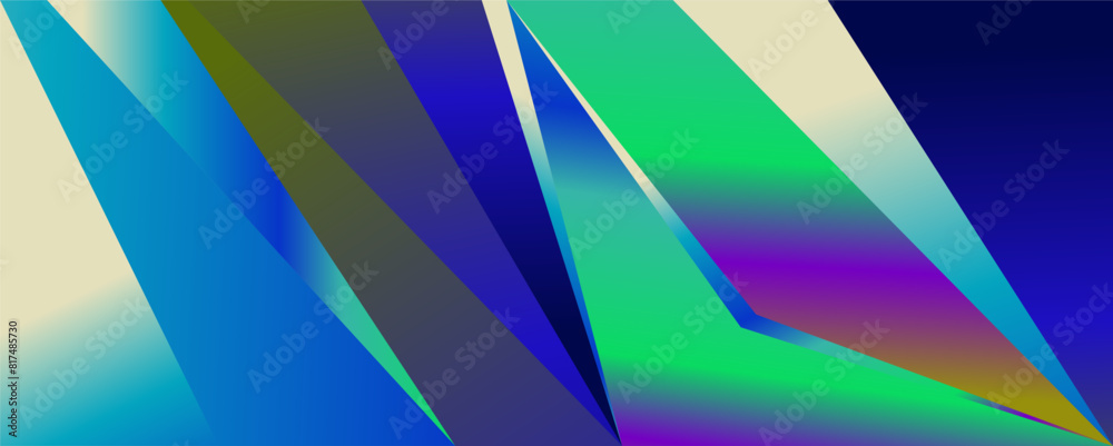 Abstract Geometric blue, green, and colorful retro futurism design for business and technology Abstract Geometric blue, green, and colorful retro futurism design for business and technology