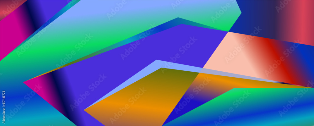 Abstract Geometric blue, green, and colorful retro futurism design for business and technology Abstract Geometric blue, green, and colorful retro futurism design for business and technology