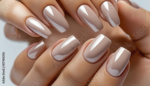 Square Nails with Natural Gel Polish  Timeless Beauty for Your Hands