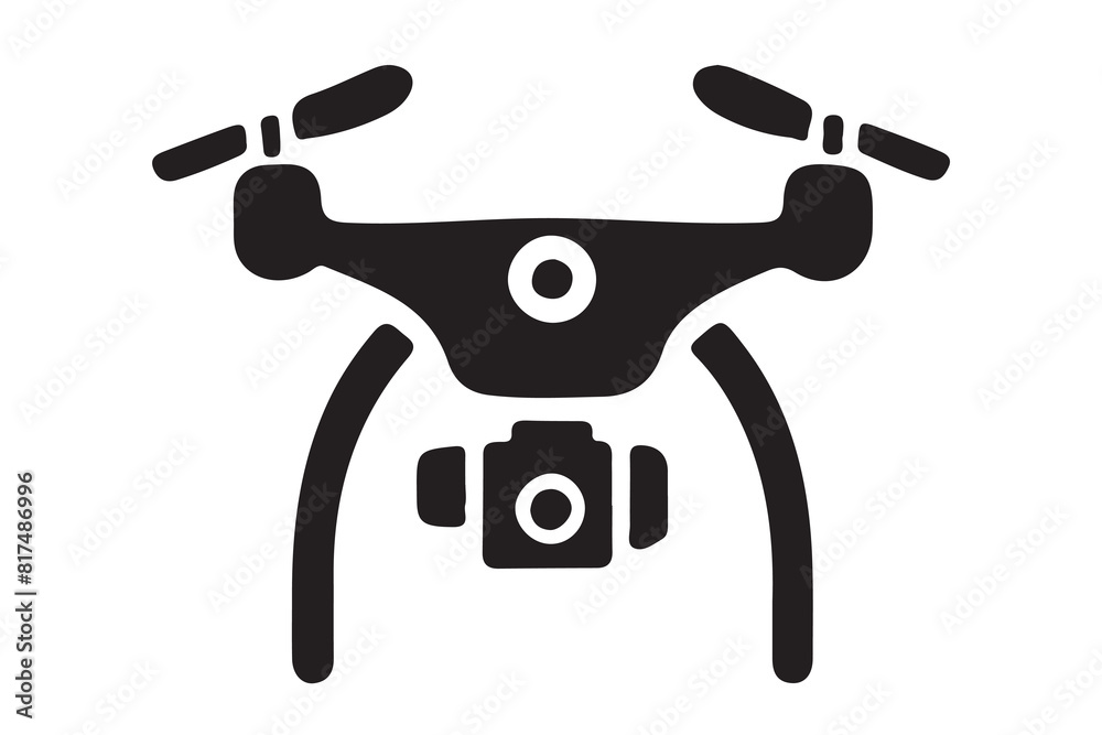 Drone silhouette vector, drone camera icon silhouette vector illustration Drone silhouette vector, drone camera icon silhouette vector illustration