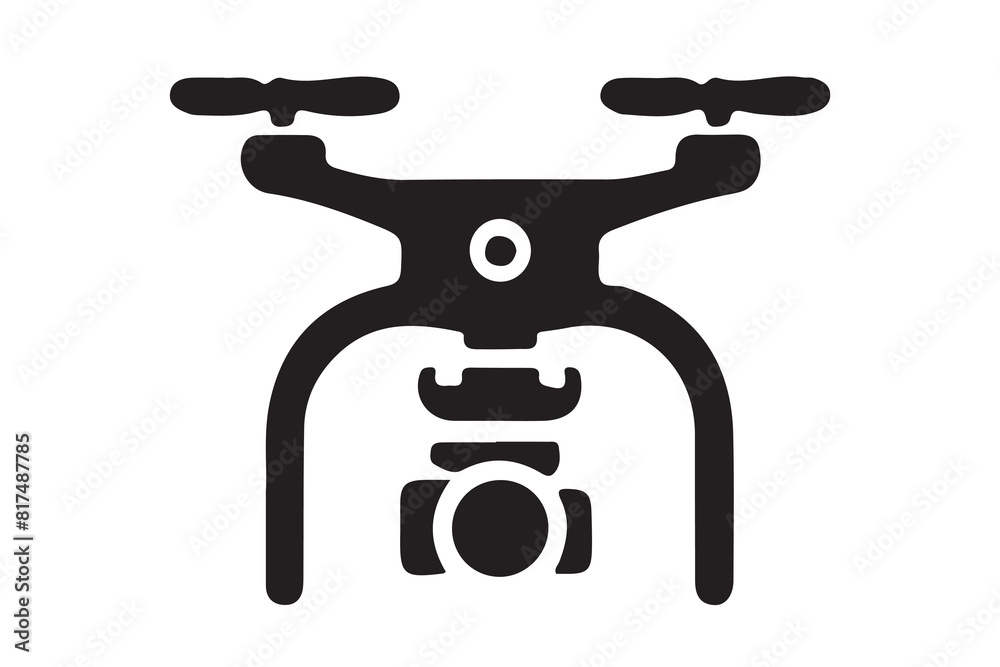 Drone silhouette vector, drone camera icon silhouette vector illustration Drone silhouette vector, drone camera icon silhouette vector illustration