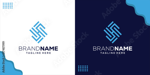 Creative Logo SH, HS Monogram Abstract, Design Inspiration, Illustration, Vector