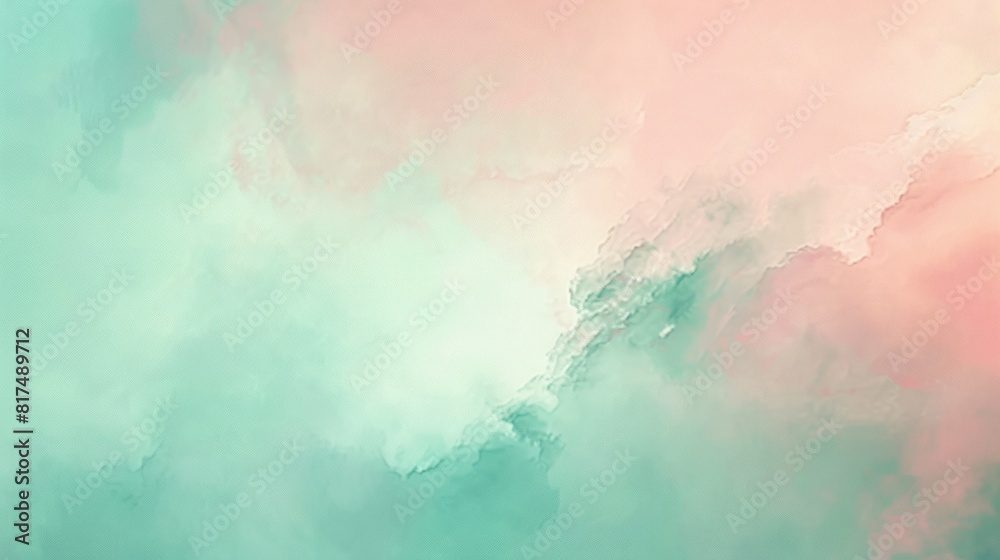Radiant Mint Green Mix Soft Pink Horizon: Design a radiant and luminous, portrait-oriented backdrop in mint green mixed with soft pink