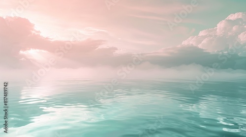 Radiant Mint Green Mix Soft Pink Horizon  Design a radiant and luminous  portrait-oriented backdrop in mint green mixed with soft pink