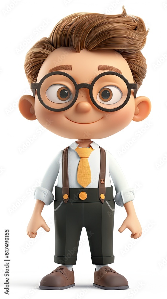 cute Social Worker character white background 3D styled character funny cute front view simple 3d full color cute Social Worker character white background 3D styled character funny cute front view simple 3d full color