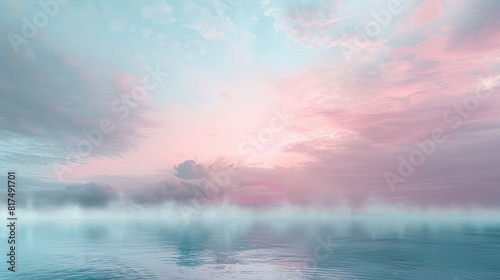 Radiant Soft Pink Blush Blue Horizon