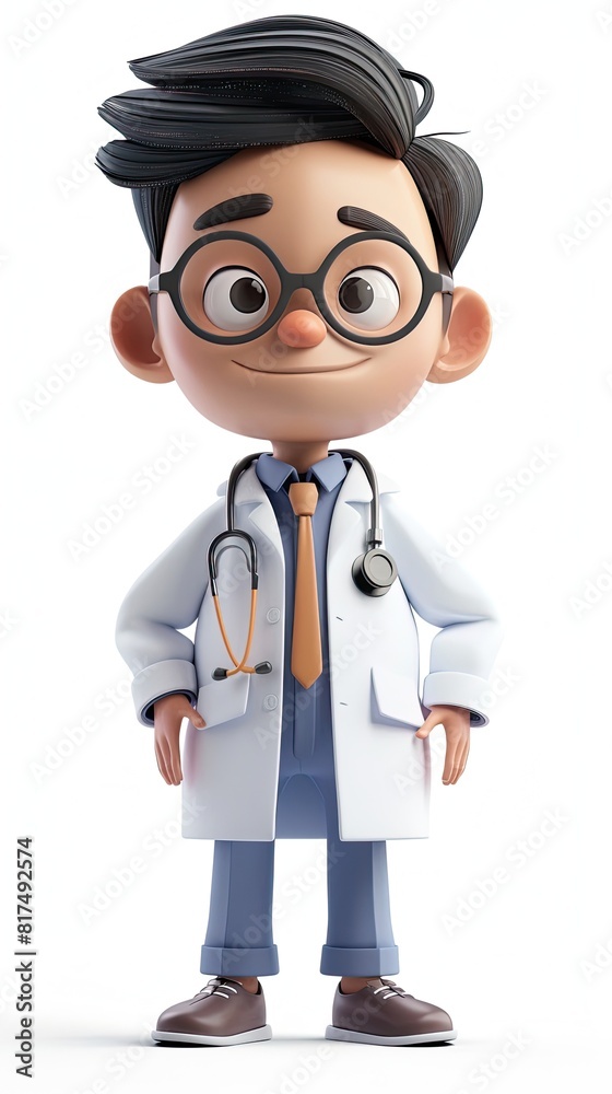 doctor character white background 3D styled character doctor character white background 3D styled character