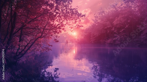 Serene Blush Purple and Red Oasis