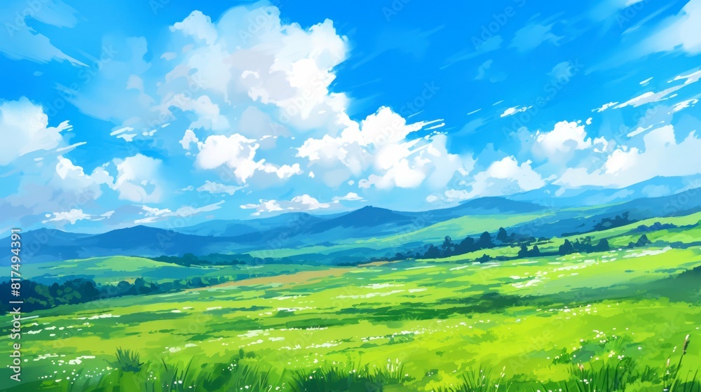 illustration art style anime of spring, autumn, summer, winter, background illustration art style anime of spring, autumn, summer, winter, background