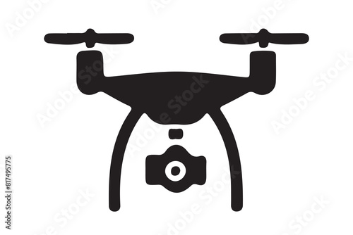 Drone silhouette vector, drone camera icon silhouette vector illustration