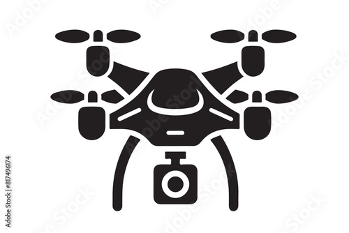 Drone silhouette vector, drone camera icon silhouette vector illustration