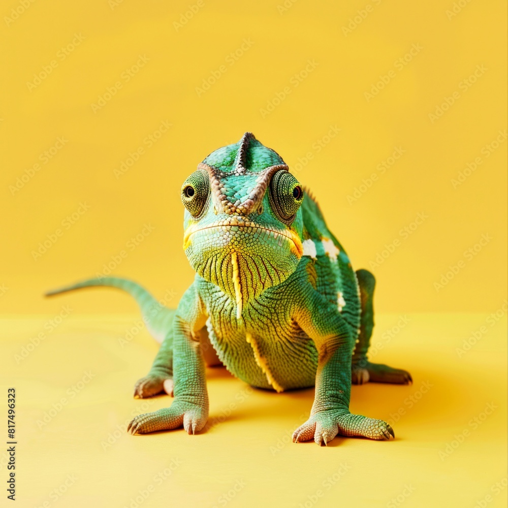 Obraz premium portrait pet, dog, cat, chameleon, iguana on clean background