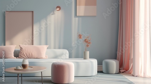 Serene Soft Pink Blush Blue Refuge