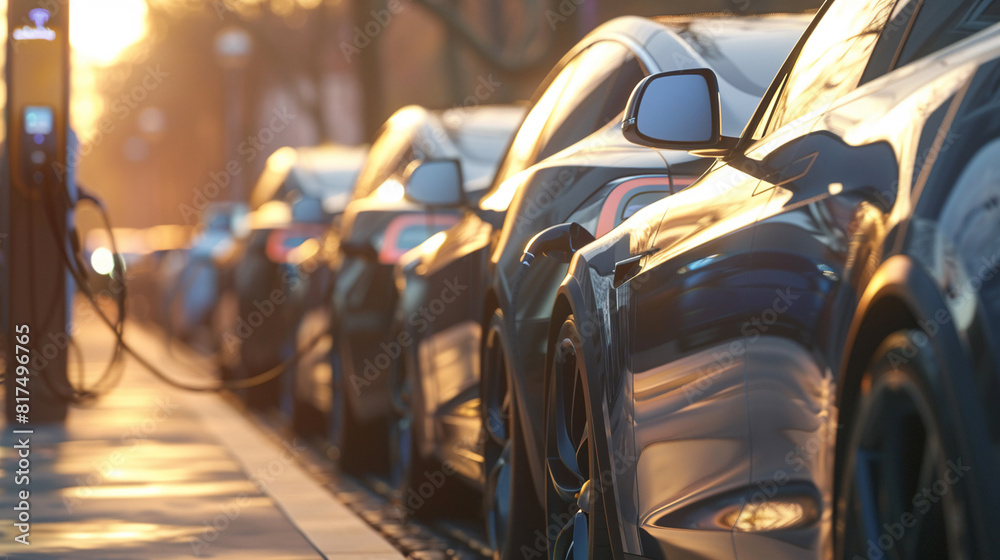Obraz premium Electric vehicles offer lower operating costs compared to traditional cars.