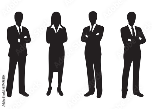 Wallpaper Mural Business people Silhouettes, set of vector silhouettes Torontodigital.ca