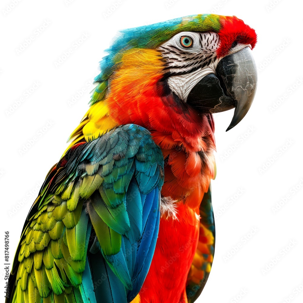 Fototapeta premium close up parrot bird on white background