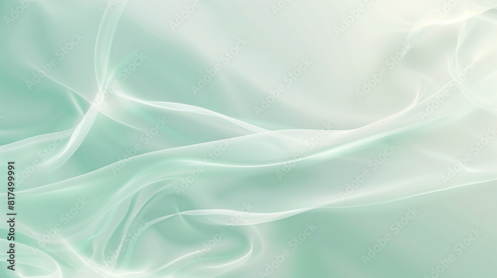 Obraz premium Abstract minimalist mobile wallpaper design featuring soft light green, forestgreen, khaki, olive background with white lines and curves, blurred effects, and light and shadow interplay. 