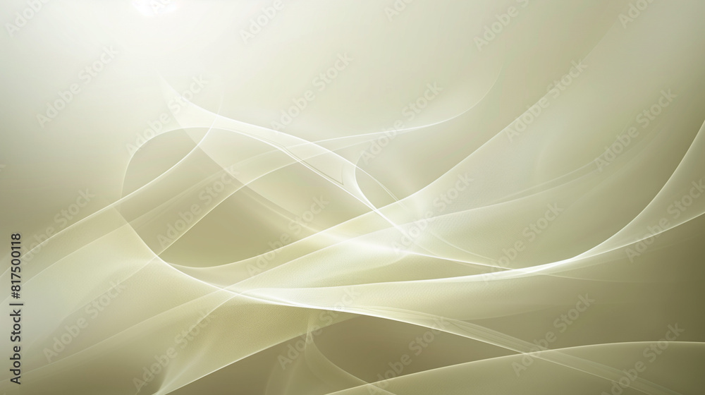 Fototapeta premium Abstract minimalist mobile wallpaper design featuring soft light green, forestgreen, khaki, olive background with white lines and curves, blurred effects, and light and shadow interplay. 