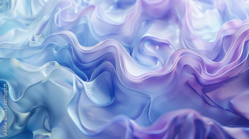 Obraz premium 3d abstract blue and purple background with flowing smoke, wavy liquid texture 