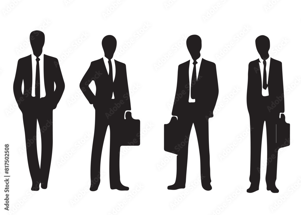 Business people Silhouettes, set of vector silhouettes