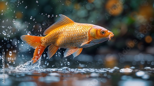 Carp jumping on the shore  good luck concept    Lucky Koi Fish Leaping Out of Water  Fortune and Prosperity Concept  4K Digital Wallpaper