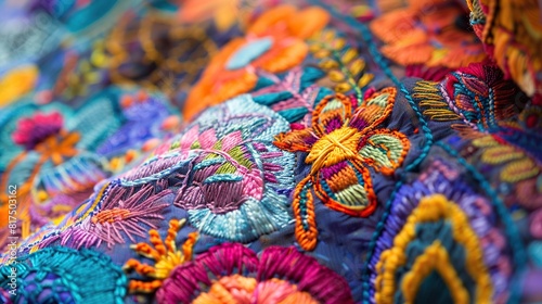 Fusion of the vivid embroidery from Hungarian folk costumes with fragmented, abstract shapes 
