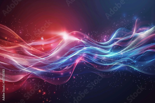 Patriotic futuristic wave in high-tech colors for a Memorial Day header footer.
