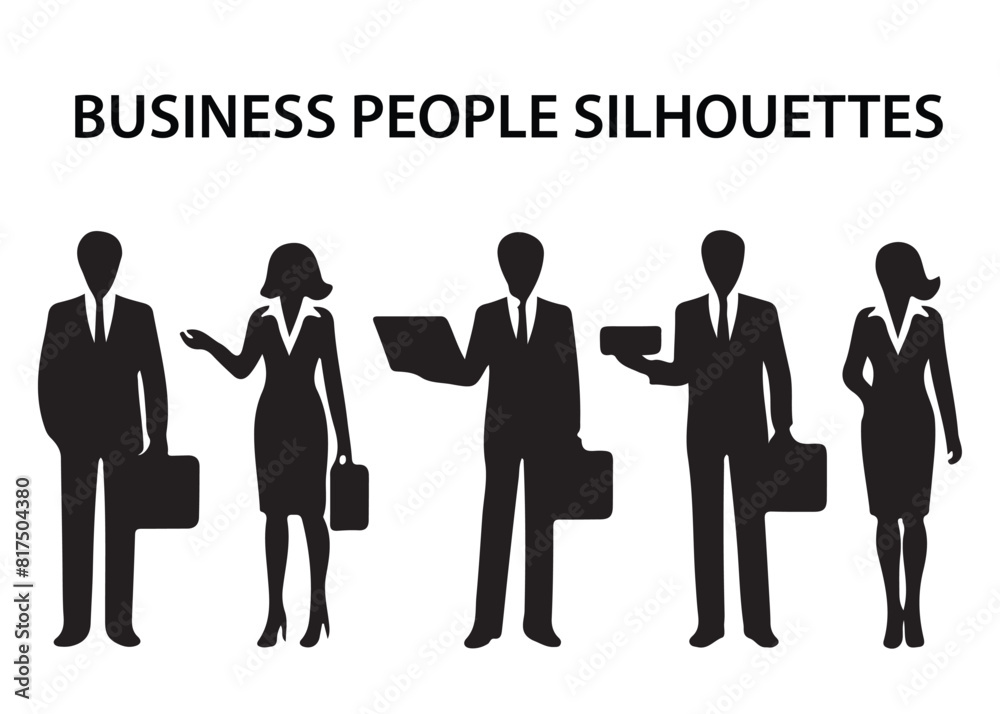 Business people Silhouettes, set of vector silhouettes Business people Silhouettes, set of vector silhouettes