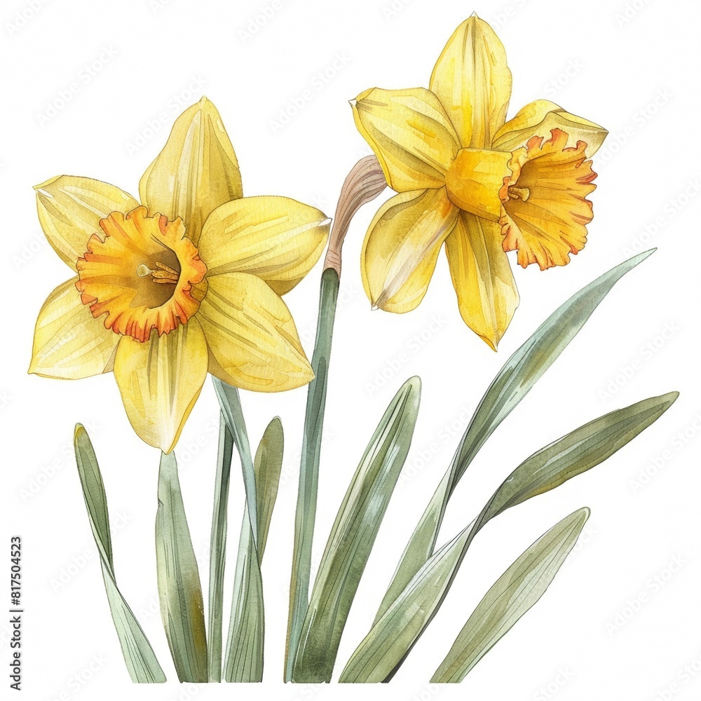 Watercolor Daffodil Clipart Watercolor Daffodil Clipart