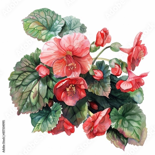 Watercolor Begonia Clipart